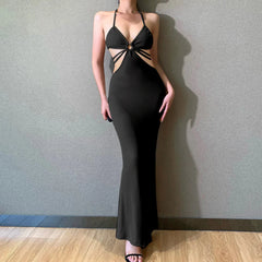 Elegant Backless Club Party Sleeveless Maxi Cut Out Dresses