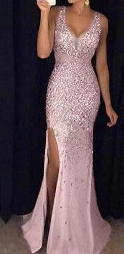 long evening dress with slit