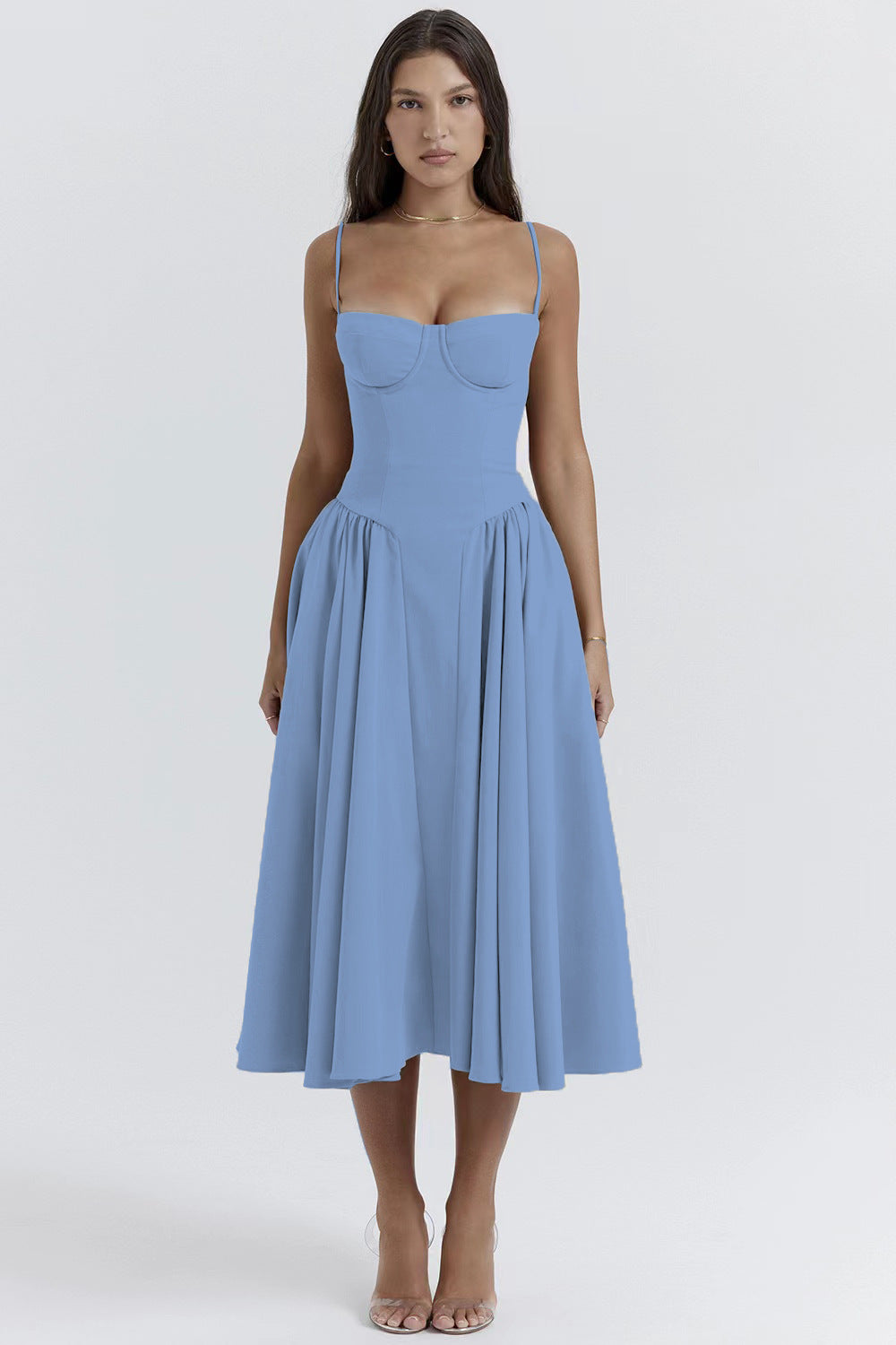 Elegant Solid Color Slip Dress