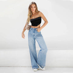 Loose High-Waisted Wide-Leg Jeans