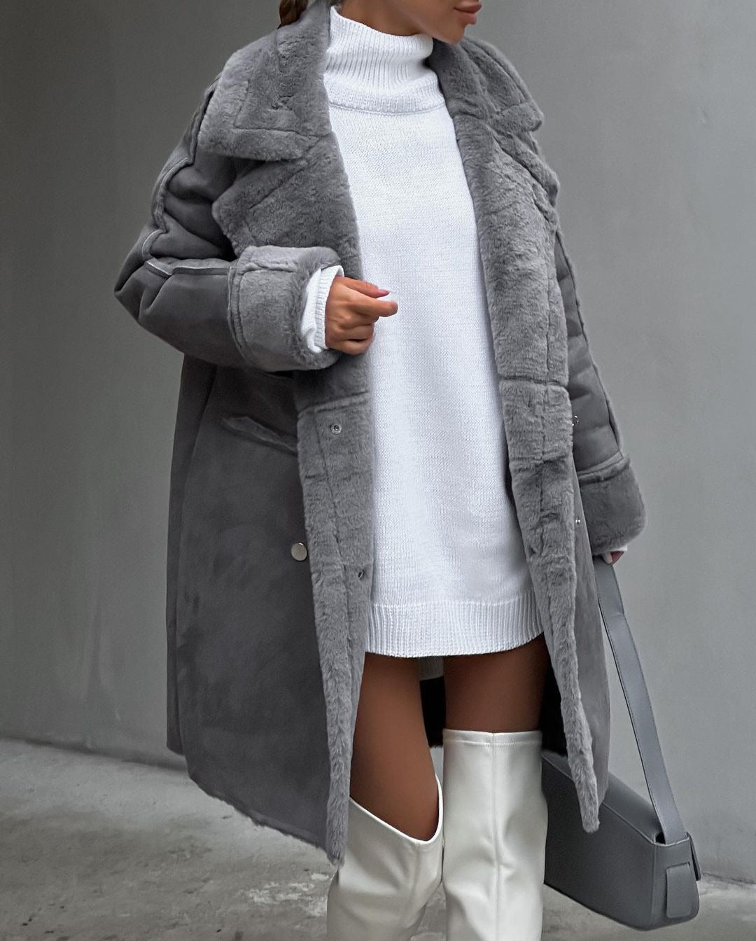 Furry Suede long Coat