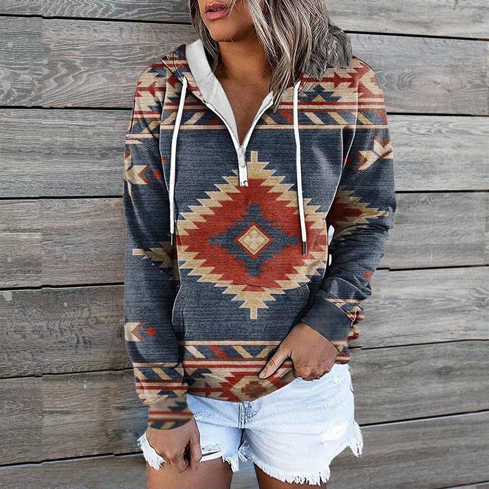 Hooded Bohemia Style Casual Long Sleeve Hoodies