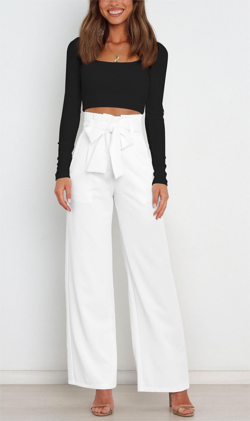 Walk The Walk Tie Palazzo Pants in Khaki