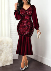 Sequin High Waist Fishtail Dress