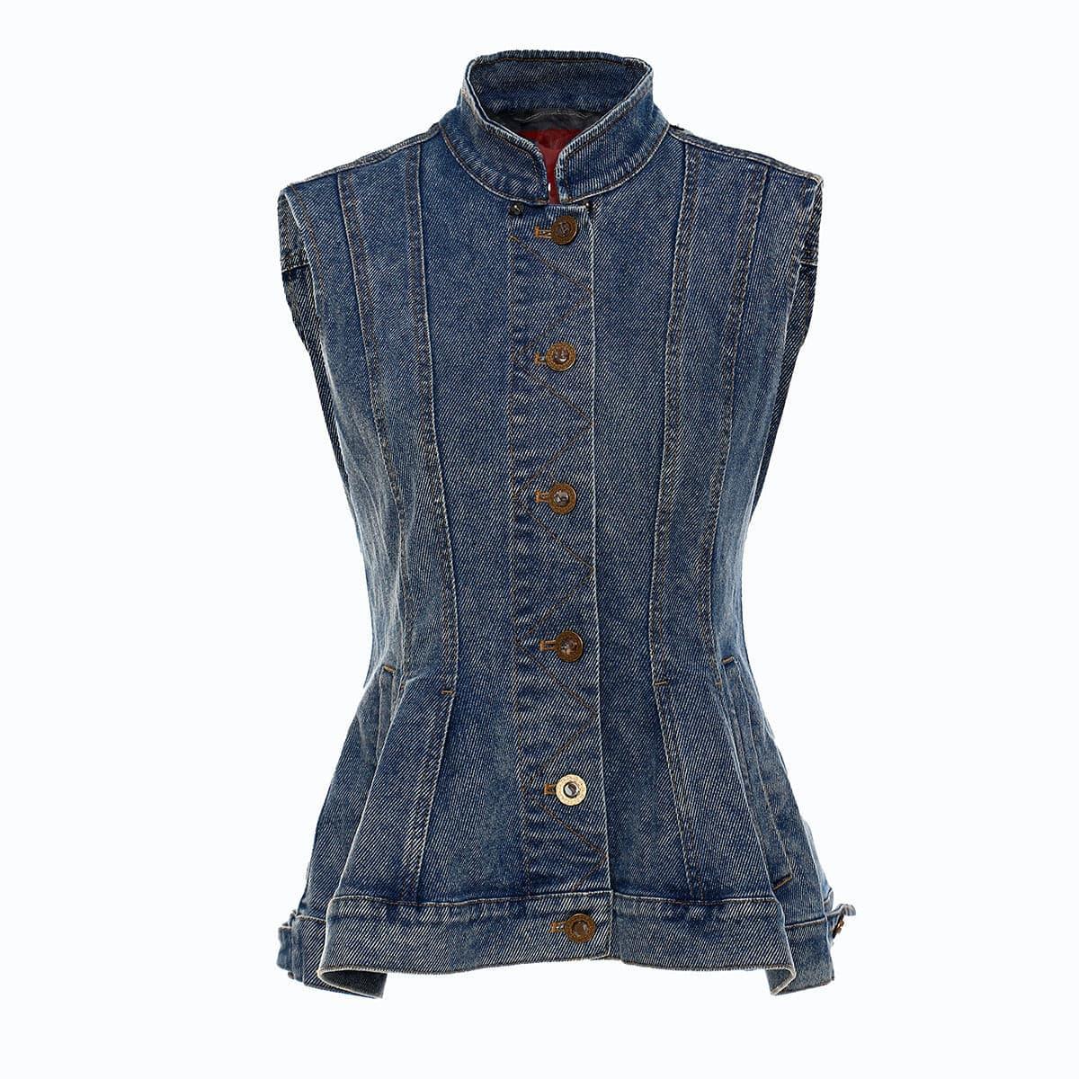 Denim stitching removable two-piece denim jacket