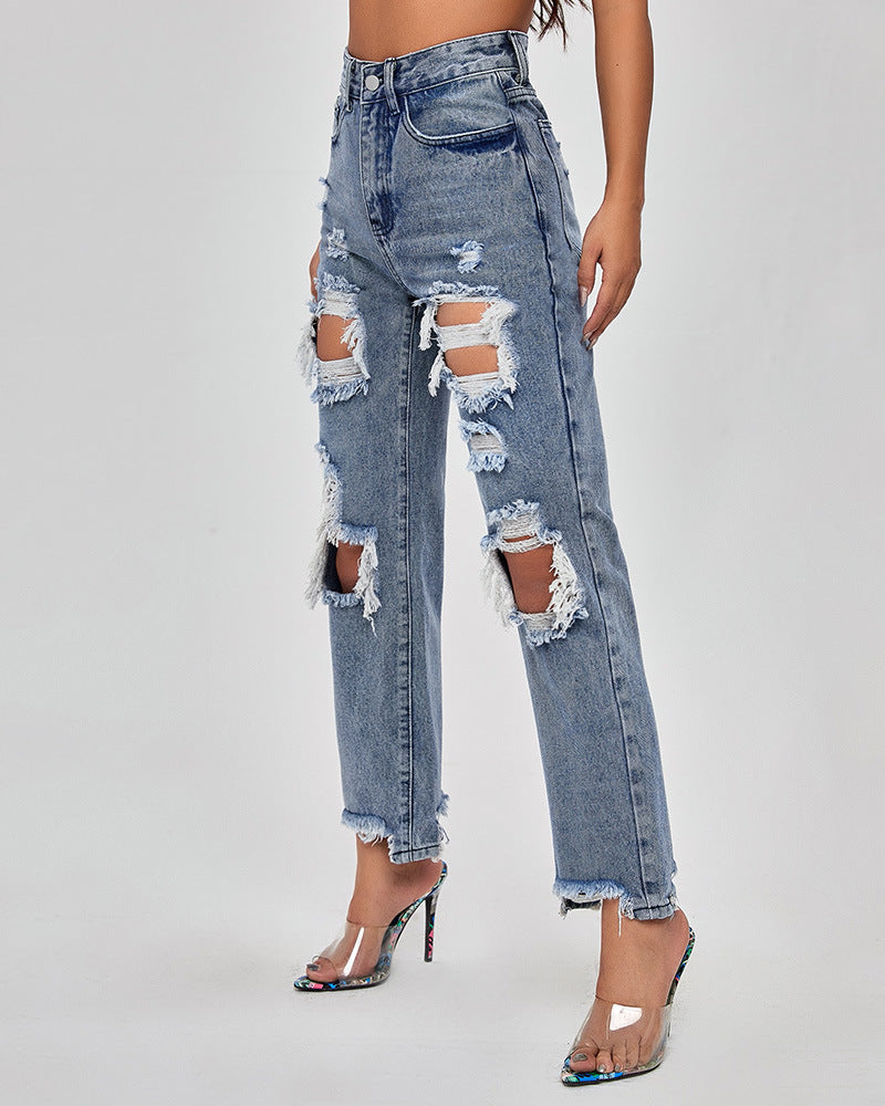 Broken Straight Leg Jeans