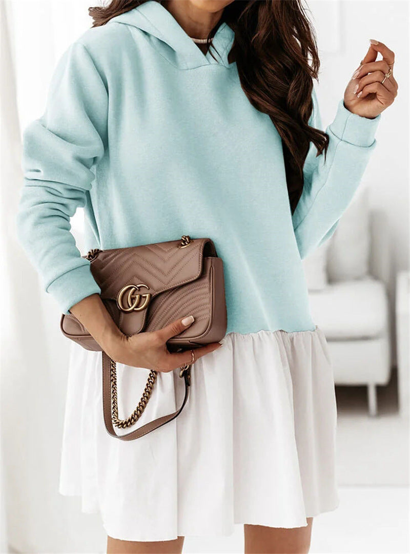Hooded sweatshirts hoodied women long sleeve shift dresses
