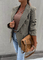 Simple Plaid Printed Blazer