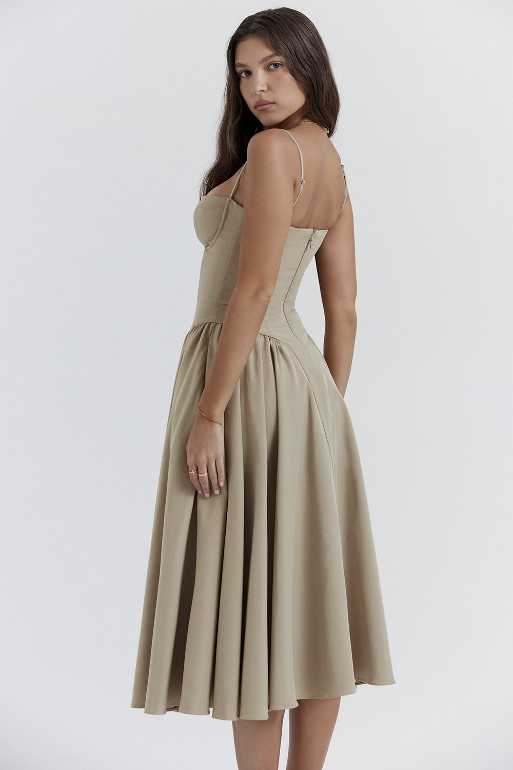 Elegant Solid Color Slip Dress