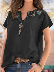 Loose bohemia women v neck T-shirts