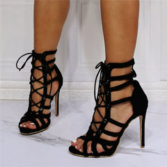 High-heeled sandals with stiletto strap