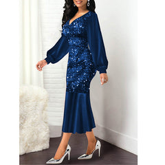 Sequin High Waist Fishtail Dress