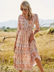 Bohemian A-Line Floral Dress