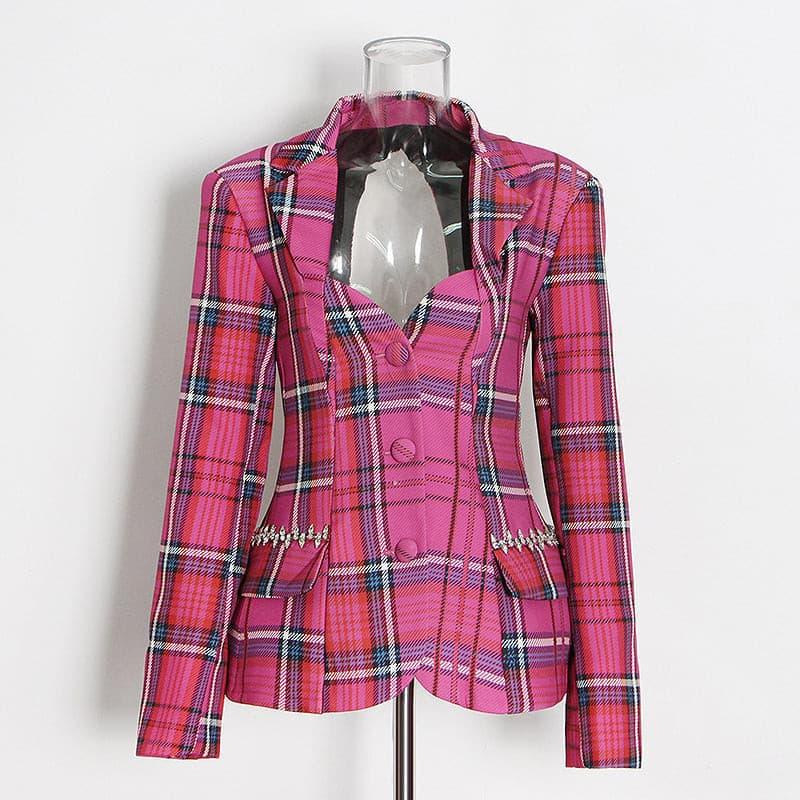 college style open-back suit jacket