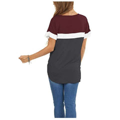 Stylish Gored V neck Short sleeve T-Shirts