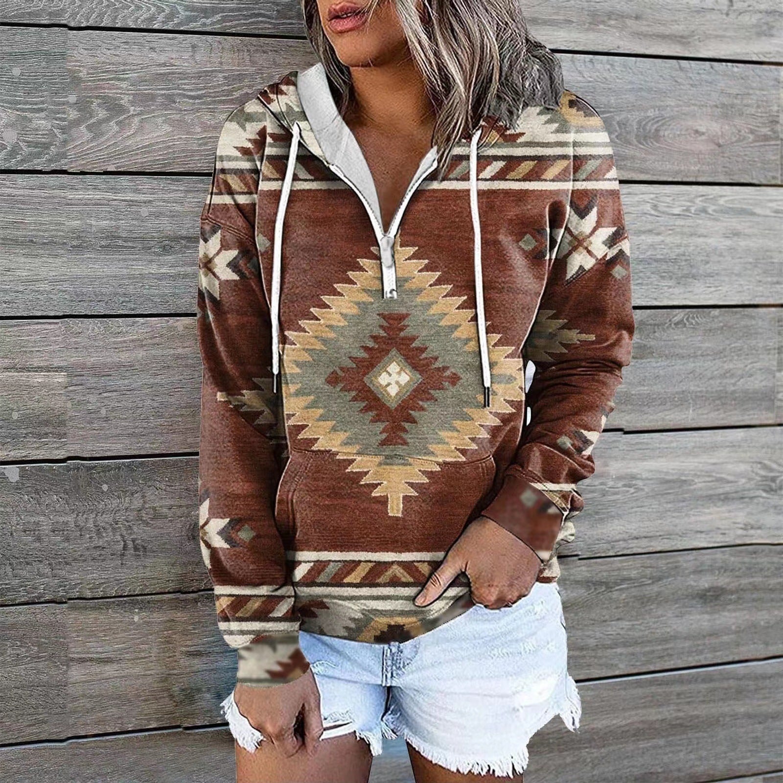 Hooded Bohemia Style Casual Long Sleeve Hoodies