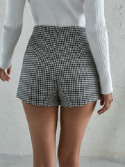 College style luxury classic houndstooth skirt