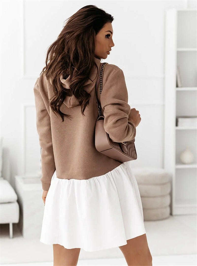Hooded sweatshirts hoodied women long sleeve shift dresses