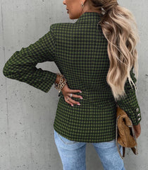 Simple Plaid Printed Blazer