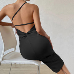Sleeveless Slanted Shoulder Dress