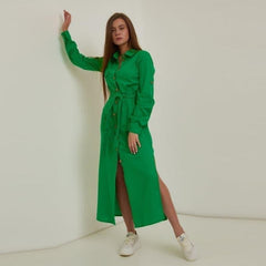 Green casual  large size loose dress