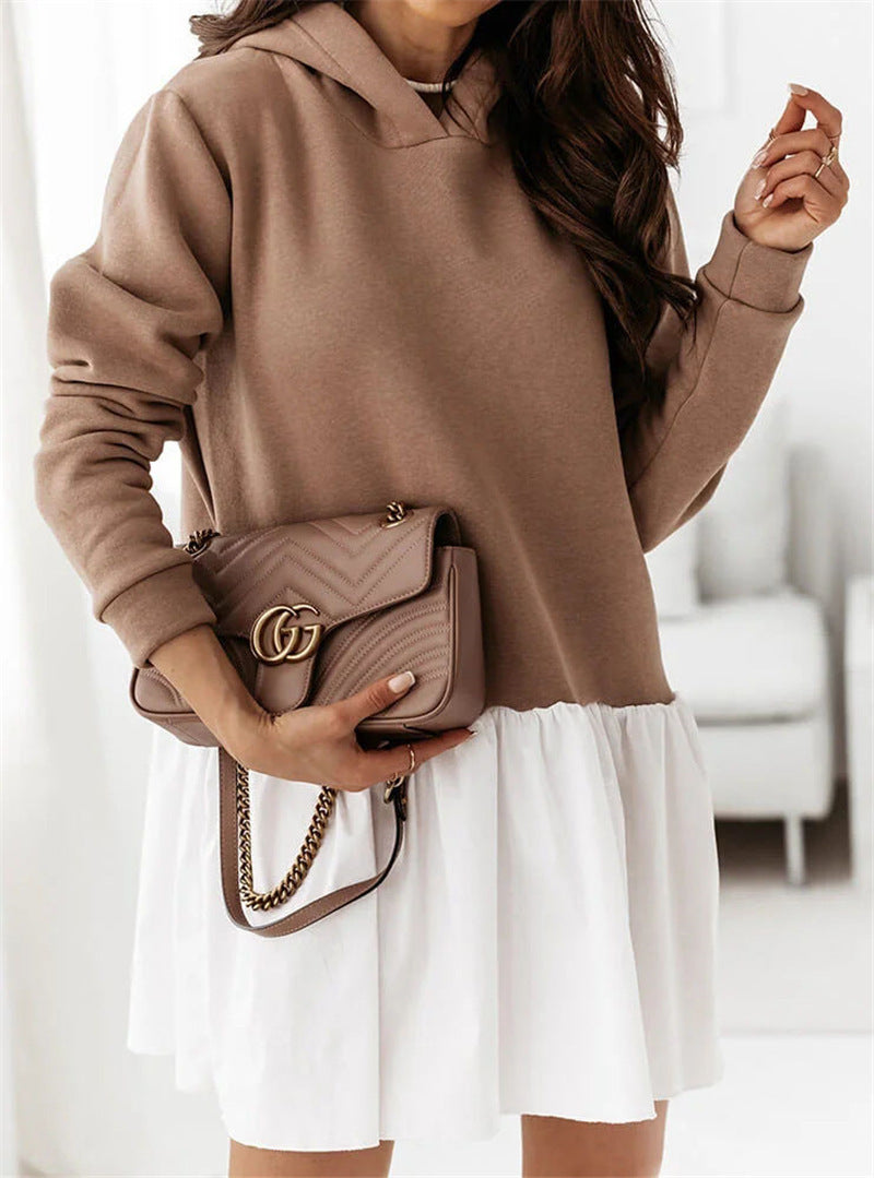Hooded sweatshirts hoodied women long sleeve shift dresses