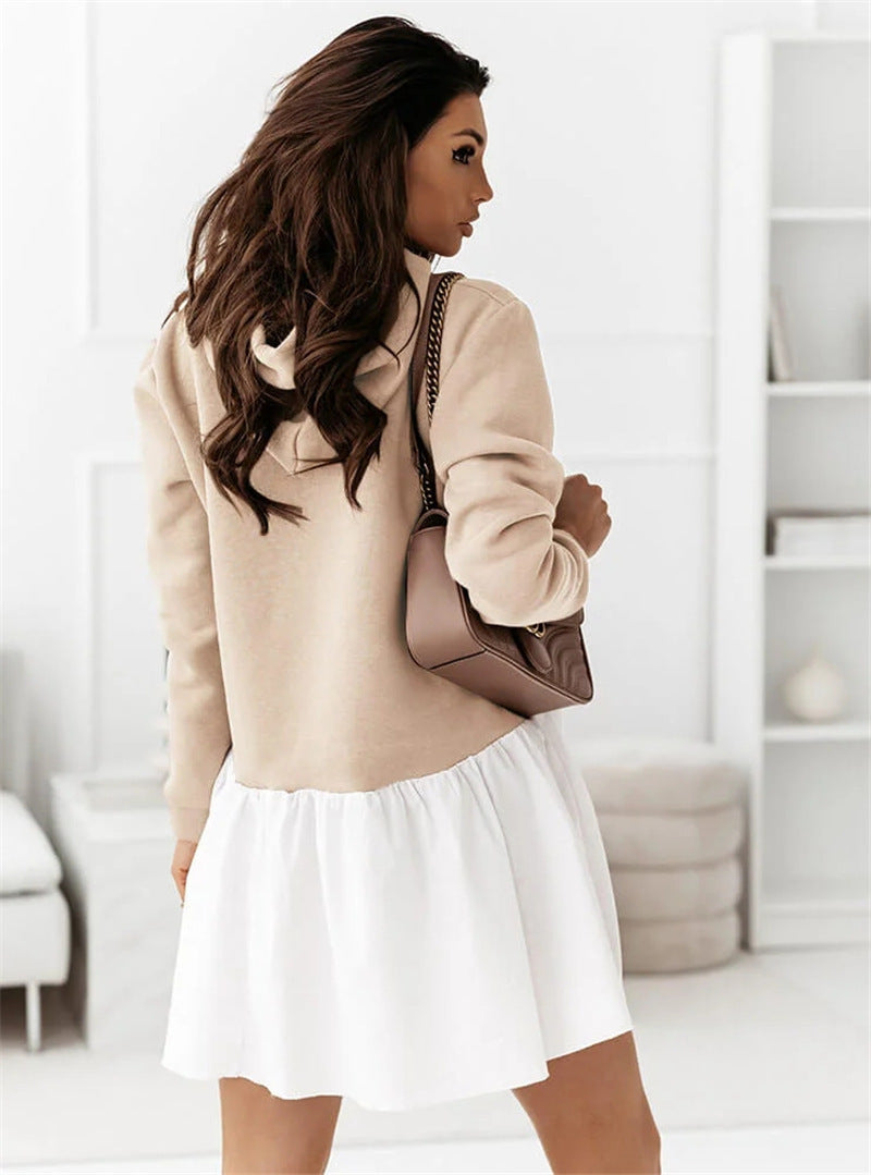 Hooded sweatshirts hoodied women long sleeve shift dresses
