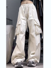 Hip-hop pockets wide-leg pants