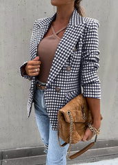 Simple Plaid Printed Blazer
