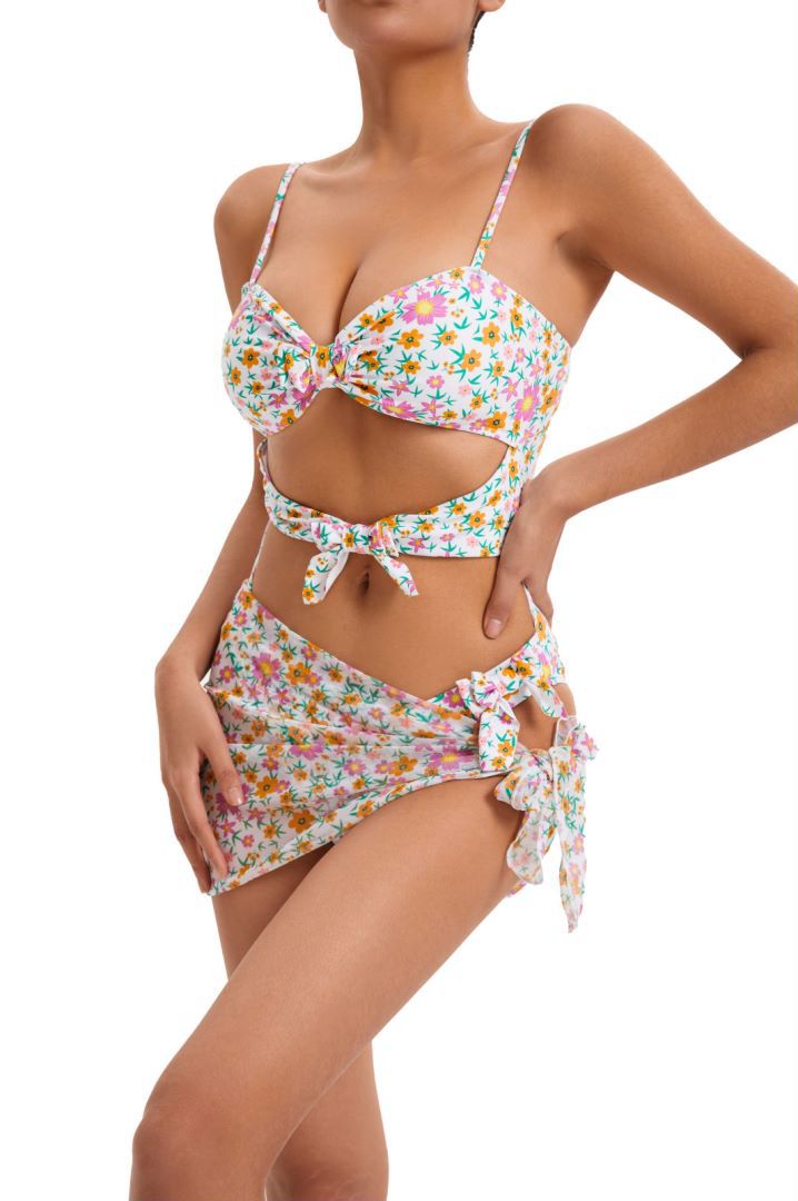 Floral Cut Out One-pice Swimsuit