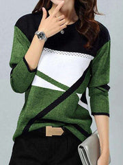 Stylish Gored Round neck Long sleeve Sweaters