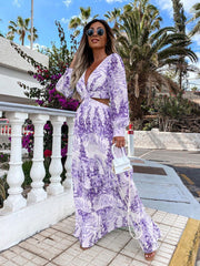 Long sleeved Printed Summer Dress