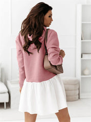 Hooded sweatshirts hoodied women long sleeve shift dresses