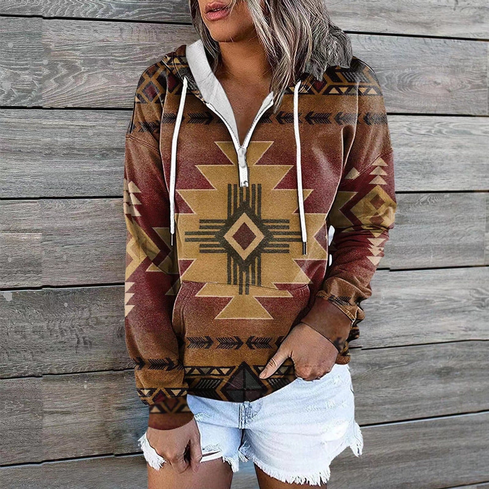 Hooded Bohemia Style Casual Long Sleeve Hoodies