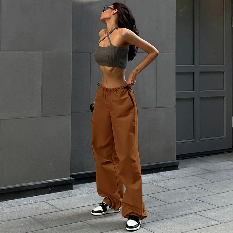 American street simple loose pants