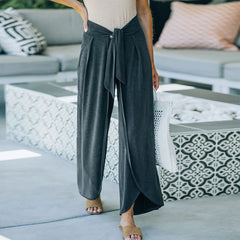 Loose casual pants wide leg pants women's knitted long pants