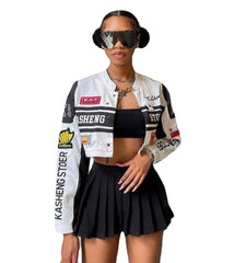 American short retro Motorcycle Jacket Women's