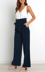 Walk The Walk Tie Palazzo Pants in Khaki