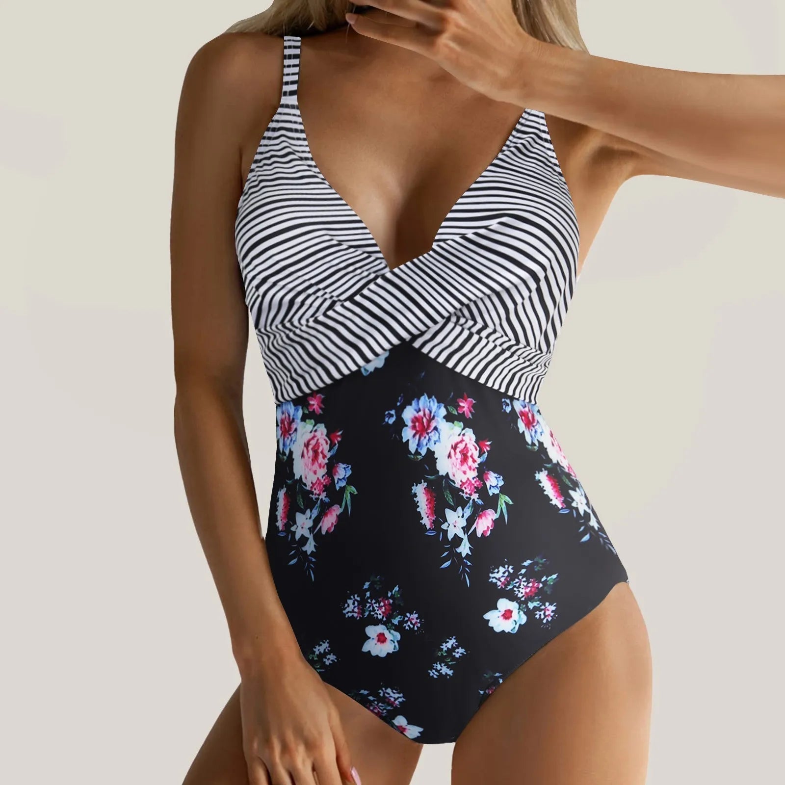 Polka Dot Vintage One-Piece Basic Swimsuit