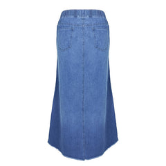 Oversize Fashion Street Skirt Summer A Line Denim Skirt Sun Skirt Casual Solid High Waist