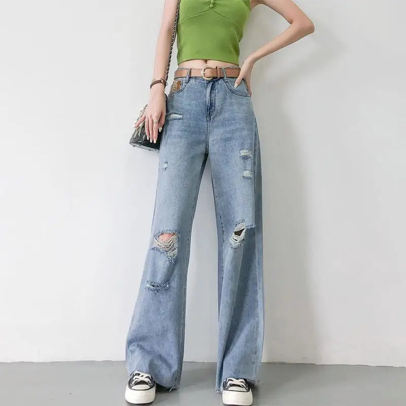 Undefined Straight Mom Jeans Female Pants Jeans