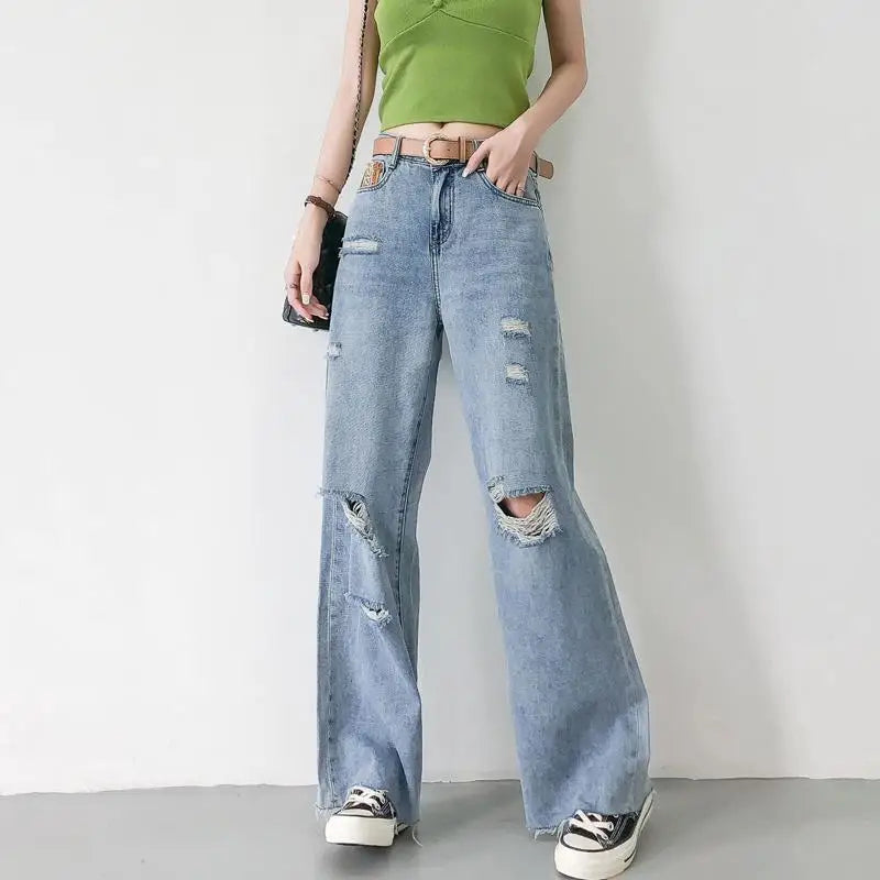 Undefined Straight Mom Jeans Female Pants Jeans