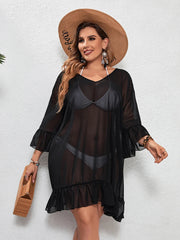 Knitted Mesh Bikini Beachwear Cover Up Plus Size Swimsuit