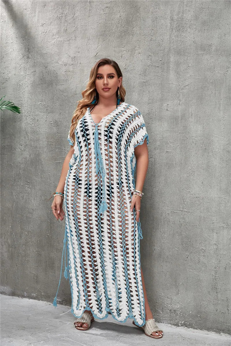 Bikini Cover-up Long Dress Female Robe Plus Size Swimsuit