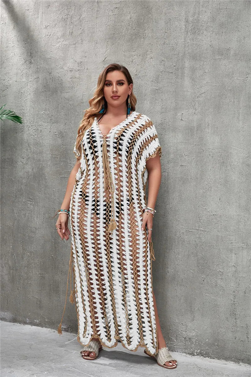 Bikini Cover-up Long Dress Female Robe Plus Size Swimsuit