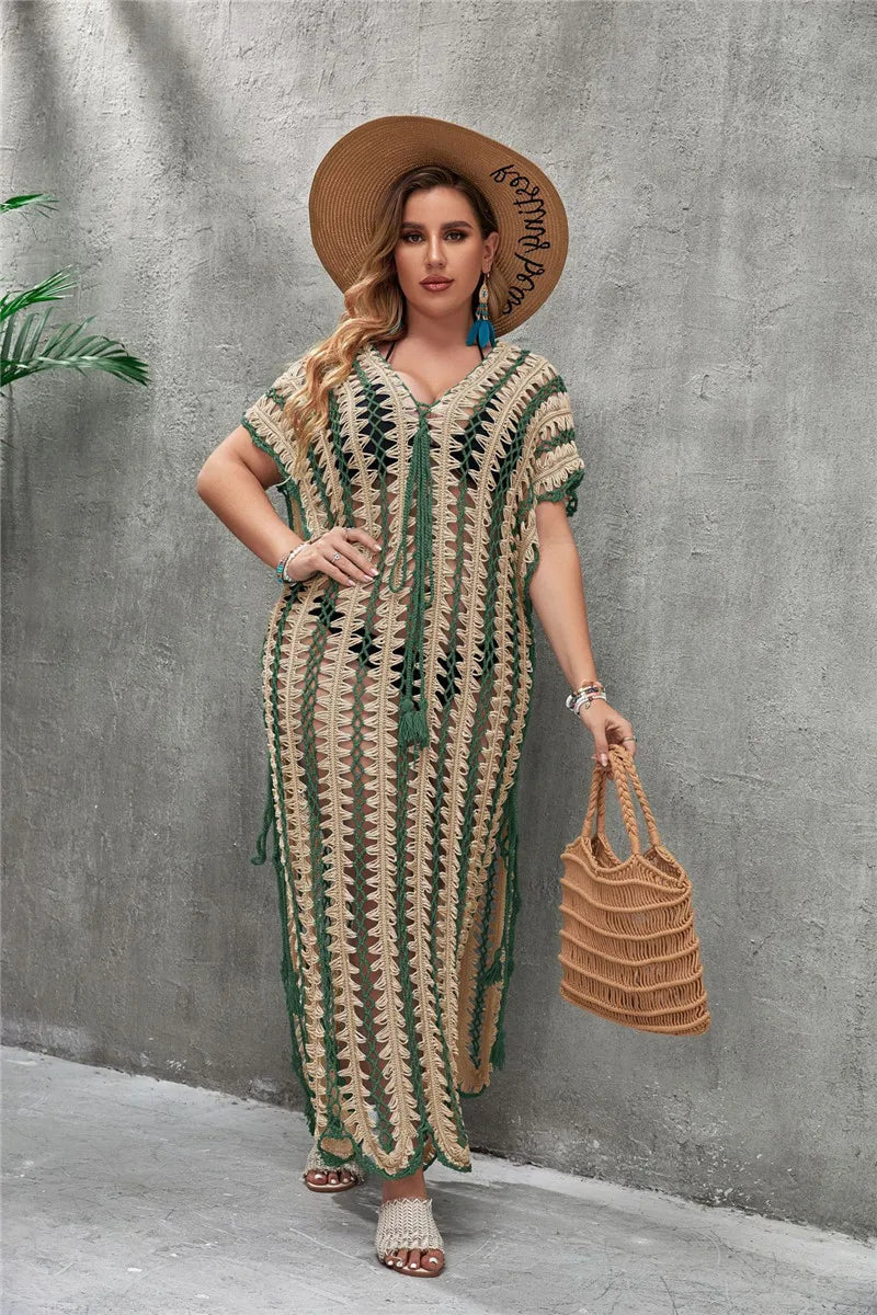 Bikini Cover-up Long Dress Female Robe Plus Size Swimsuit