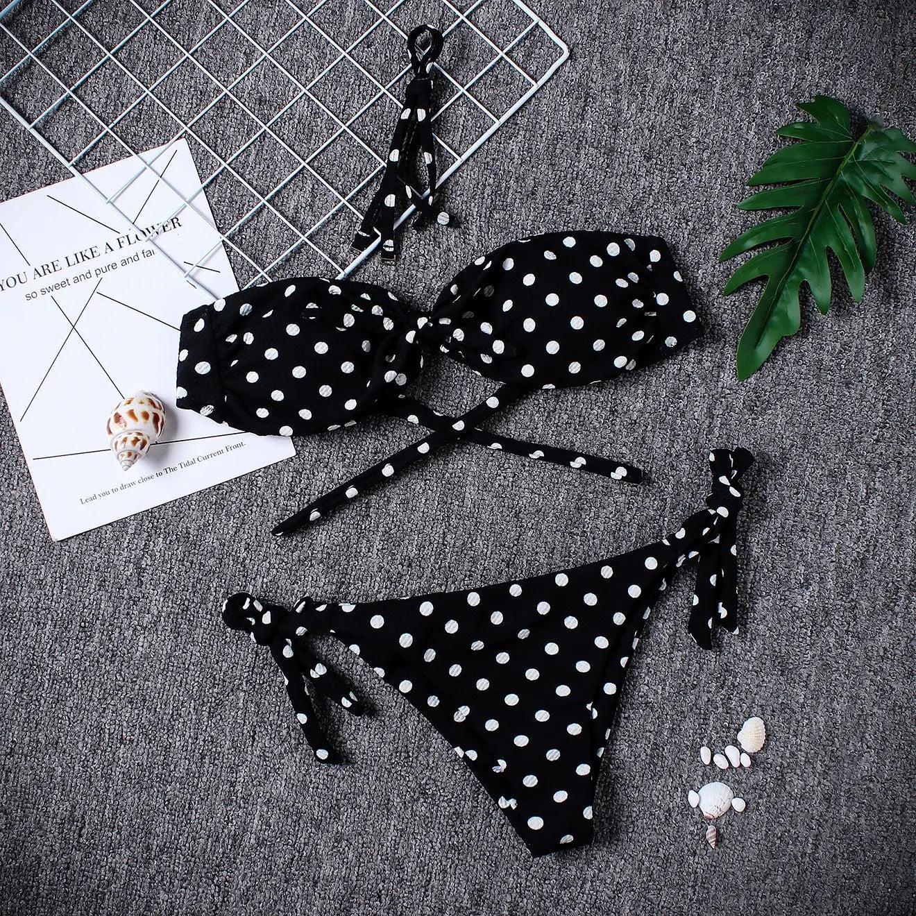 Lace-Up Summer Beachwear Basic Swimsuit