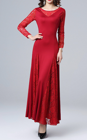 Elegant Solid Crew Neck Long Sleeve Maxi Dress Evening Dresses