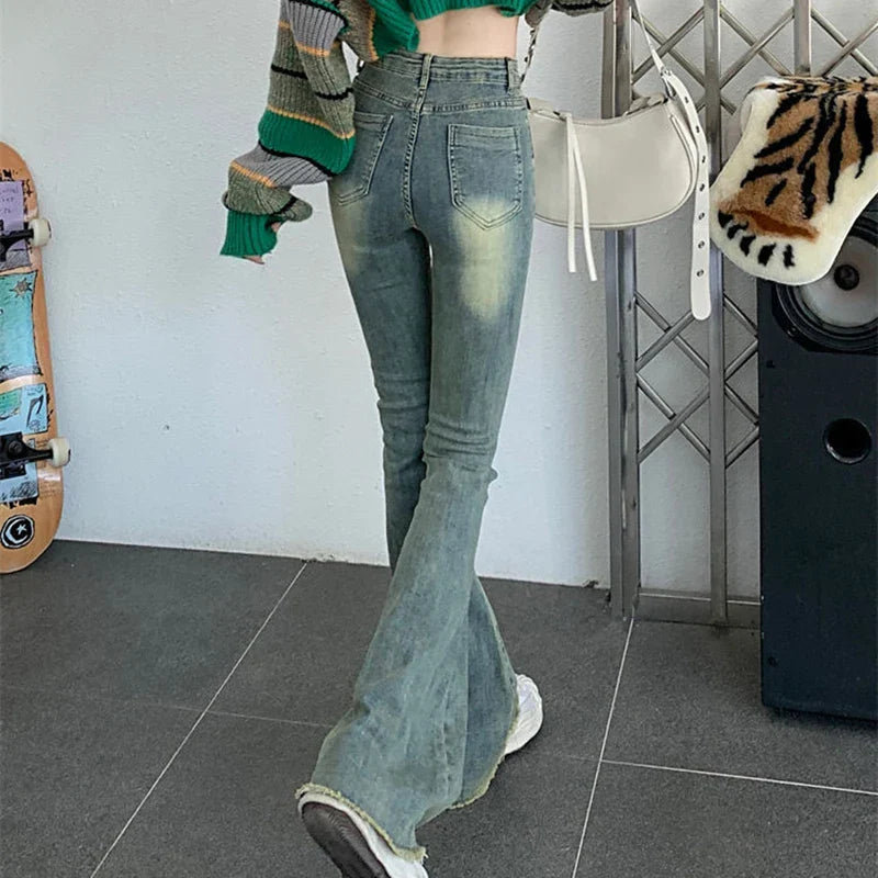 High Waist Street Denim Trousers