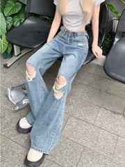 Summer Holes High Waist Retro Jeans